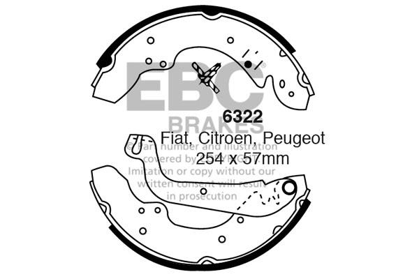 Brake shoes Fiat Ducato: 6322 EBC Brake shoe set