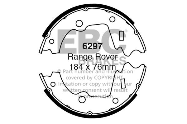 Brake shoes Land Rover: 6297 EBC Brake shoe set