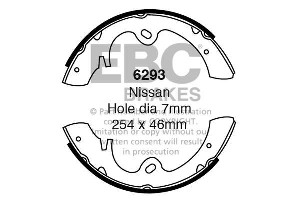 Brake shoe kit Nissan Pickup: 6293 EBC Brake shoe set