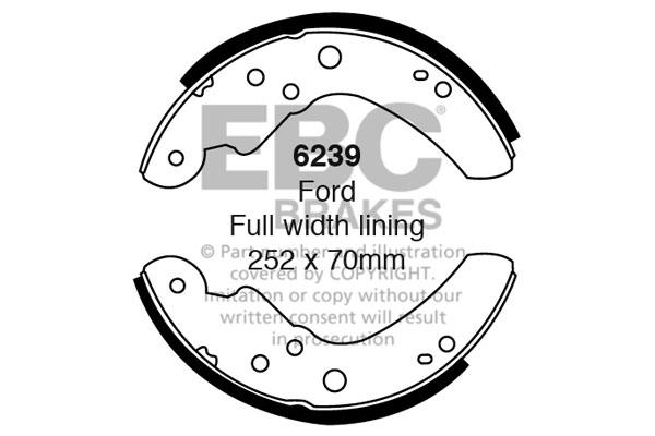 Brake shoe kit Ford Transit: 6239 EBC Brake shoe set