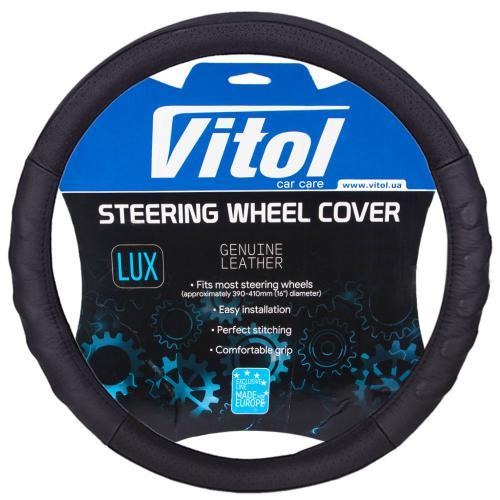 Vitol B 136 S BK Steering wheel cover black, perforated leather S (35-37cm) B136SBK