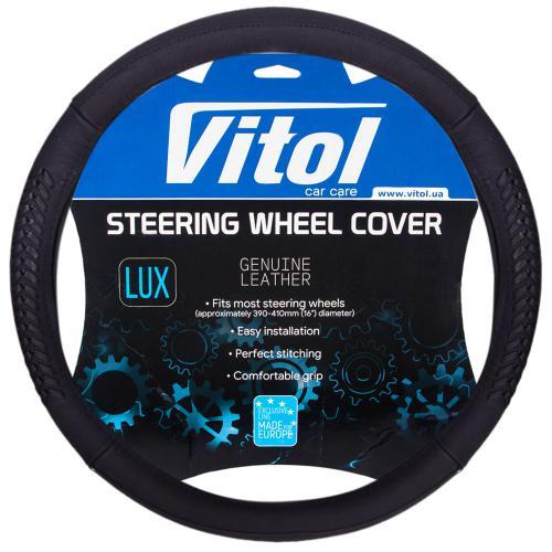 Vitol B 402 L Steering wheel cover black, leather L (39-41cm) B402L