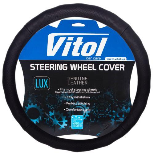 Vitol 396  L Steering wheel cover black, perforated leather L (39-41cm) 396L