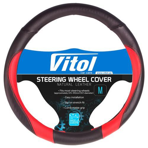 Vitol JX-163001/5 BK/RD M Steering wheel cover black/red M (37-39cm) JX1630015BKRDM