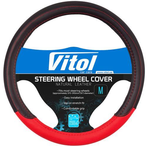 Vitol JX-163066/5 BK/RD M Steering wheel cover black/red M (37-39cm) JX1630665BKRDM