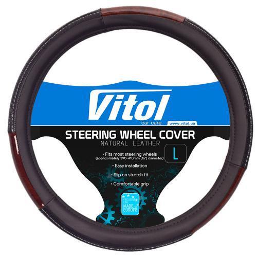 Vitol PU 100606 BK M Steering wheel cover black leatherettem M (37-39cm) PU100606BKM