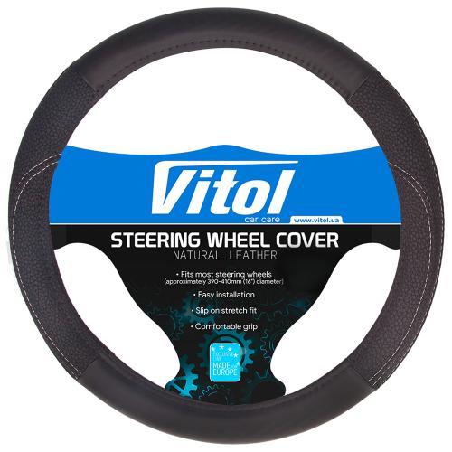 Vitol U-1702205 BK L Steering wheel cover black L (39-41cm) U1702205BKL