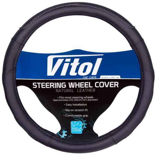 Vitol U 1402004 BK/BK M Steering wheel cover Black M (37-39 cm) U1402004BKBKM