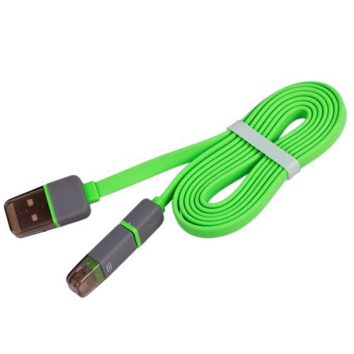 Pulso CP-002GN Cable PULSO USB - Micro USB/Apple 1m green (flat) CP002GN