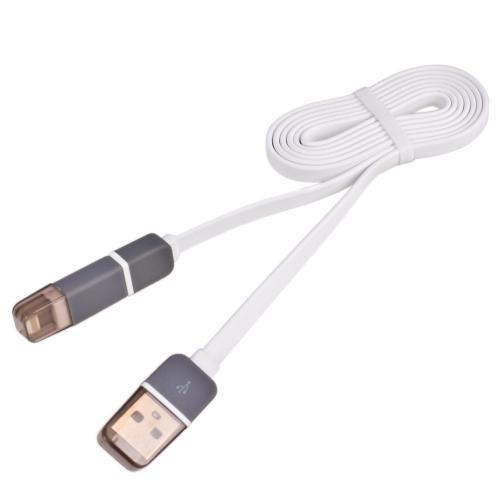 Pulso CP-002W Cable PULSO USB - Micro USB/Apple 1m white (flat) CP002W