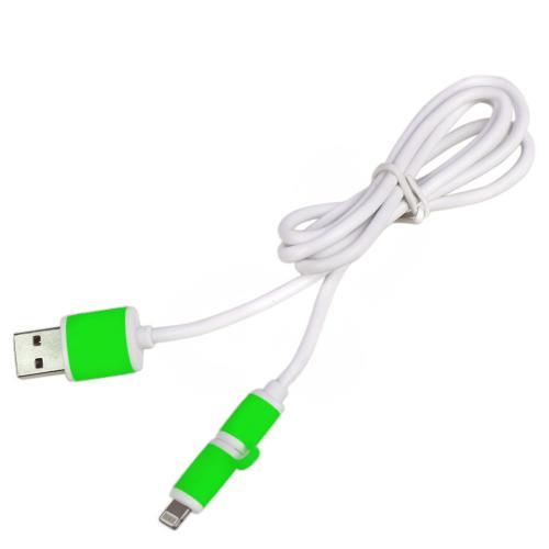 Pulso CP-001GN Cable PULSO USB - Micro USB/Apple 1m green (round) CP001GN