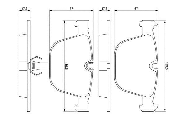 Bosch 0 986 424 812 Brake Pad Set, disc brake 0986424812