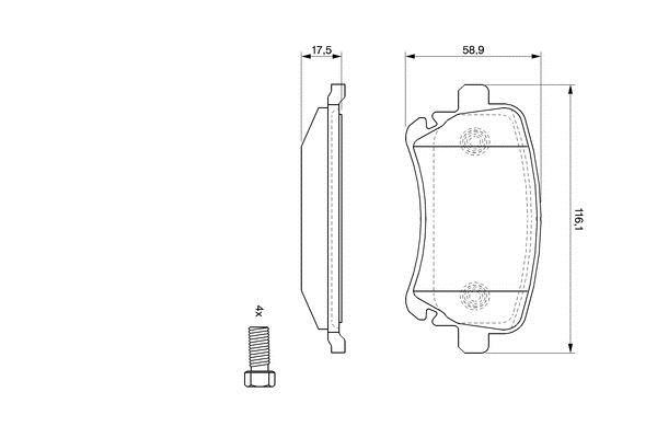 Bosch 0 986 494 119 Brake Pad Set, disc brake 0986494119