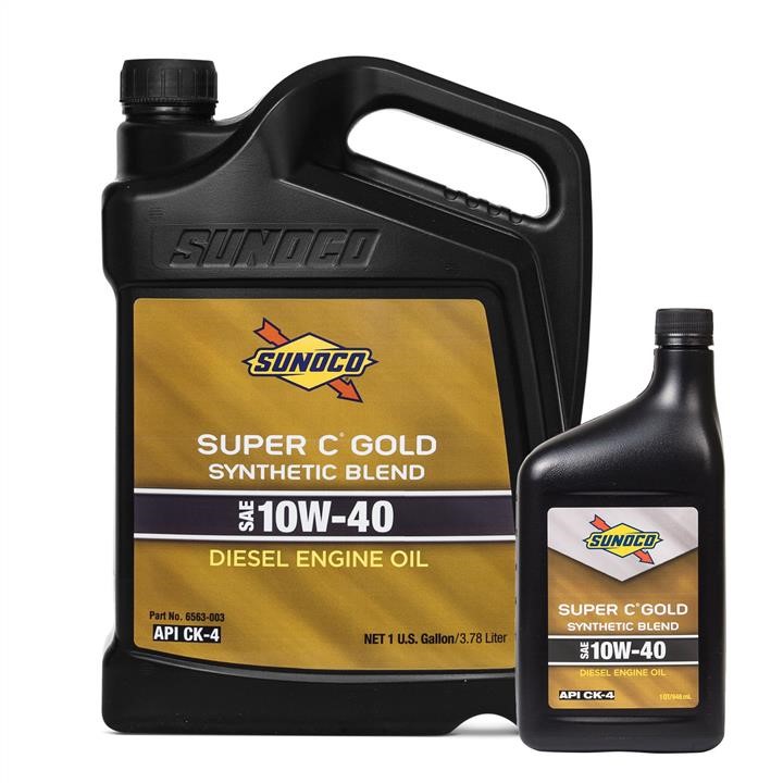 Sunoco 6563-003-001 Sunoco Super C Synthetic Blend 10W-40 CK-4 Oil Set, 3.78L + 0.946L 6563003001