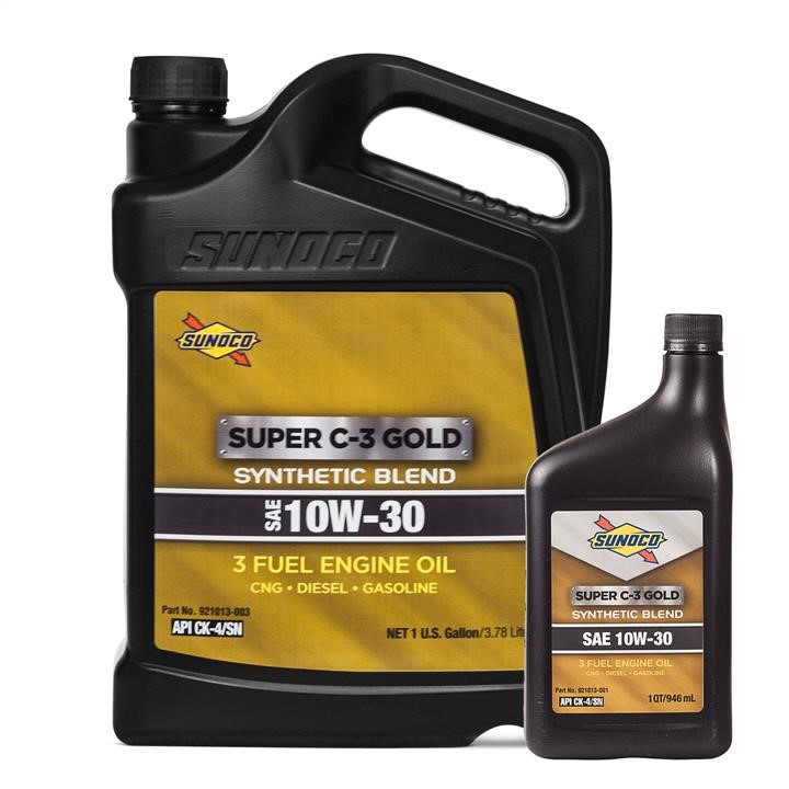 Sunoco 921013-003-001 Sunoco Super C-3 Gold Synthetic Blend 10W-30 Oil Set, 3.78 L + 0.946 L 921013003001