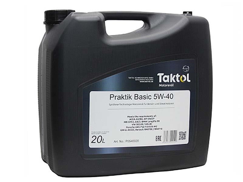 Taktol P0540020 Engine oil Taktol Praktik Basic 5W-40, 20L P0540020