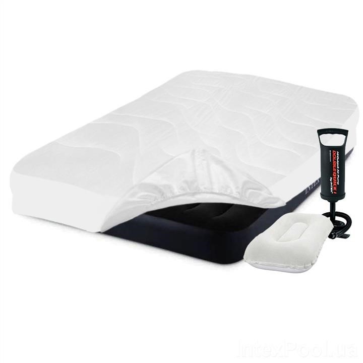 Intex 64143-3 Inflatable mattress 152 x 203 x 25 cm, with a mattress cover, two pillows and a manual pump. Double 641433