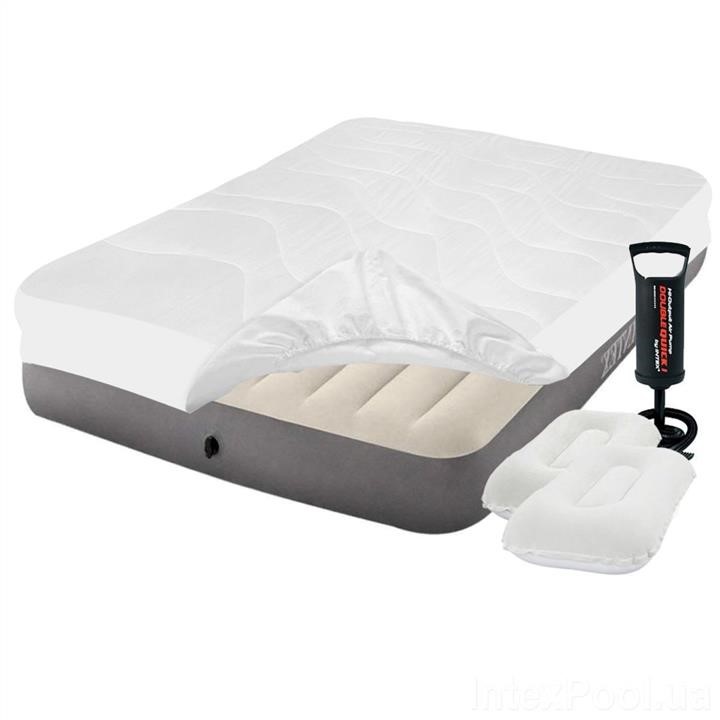 Intex 64103-3 Inflatable mattress 152 x 203 x 25 cm, with a pump, a mattress cover, pillows. Double 641033