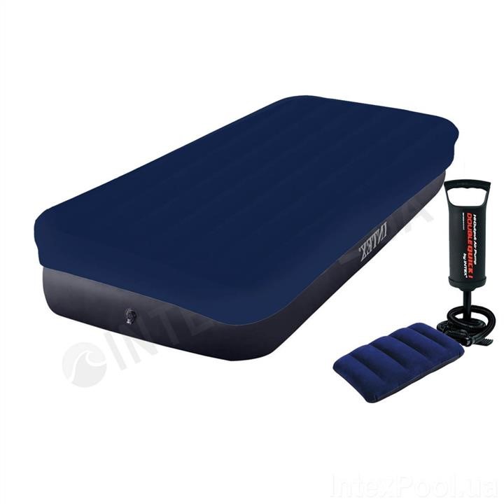 Intex 64756-3 Inflatable mattress 76 x 191 x 25 cm, with mattress cover, pillow, pump. Single 647563