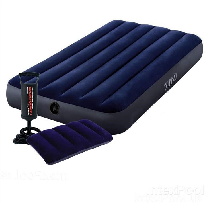 Intex 64757-2 Inflatable mattress 99 x 191 x 25 cm, with a pillow, pump. Single 647572