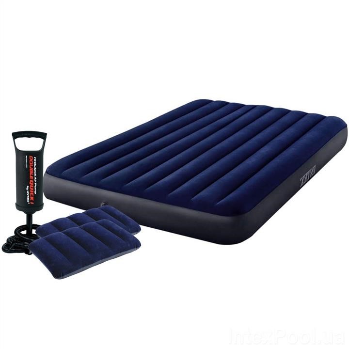 Intex 64765 Inflatable mattress 152 x 203 x 25 cm, with two pillows, pump. Double 64765
