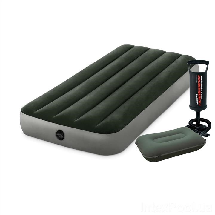 Intex 64106-2 Inflatable mattress 76 x 191 x 25 cm, with pillow, pump. Single 641062