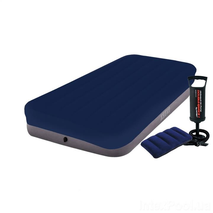 Intex 64101-3 Inflatable mattress 99 x 191 x 25 cm, with a pump, mattress cover, pillow. Single 641013