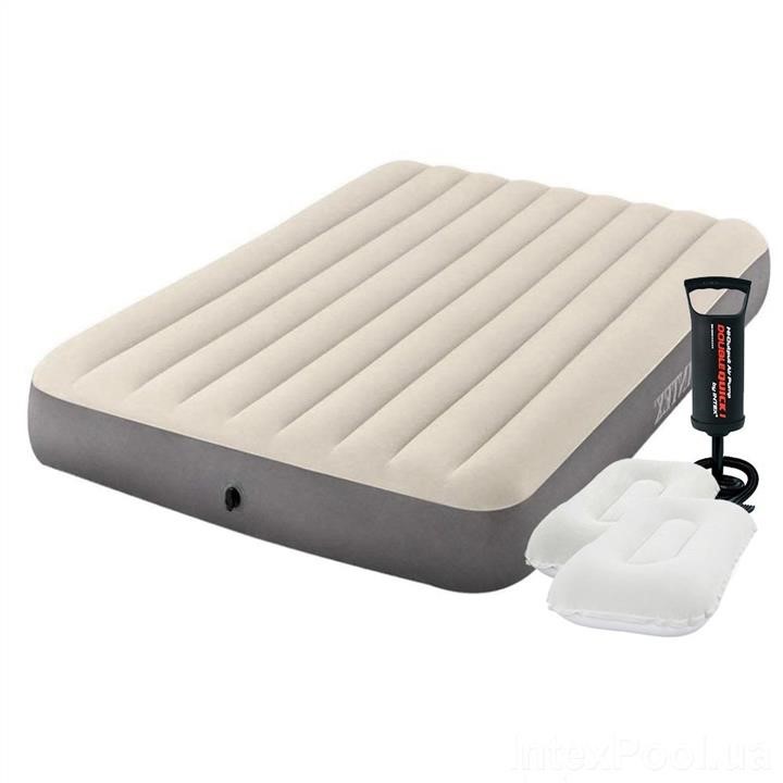 Intex 64103-2 Inflatable mattress 152 x 203 x 25 cm, with a pump, pillows. Double 641032