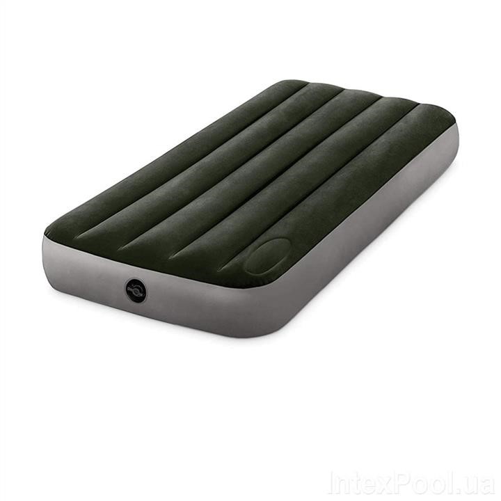 Intex 64760-3 Inflatable mattress of 76 x 191 x 25 cm with a foot (built-in) pump, a mattress cover and pillow. Single 647603