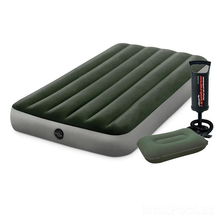 Intex 64107-2 Inflatable mattress 99 x 191 x 25 cm, with a pillow, pump. Single 641072