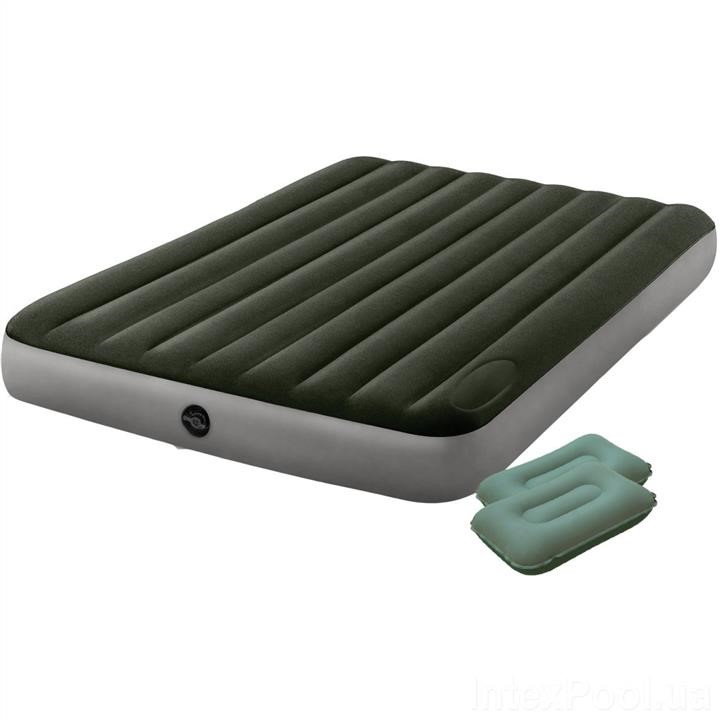 Intex 64763-2 Inflatable mattress 152 x 203 x 25 cm, with a foot pump and two pillows. Double 647632