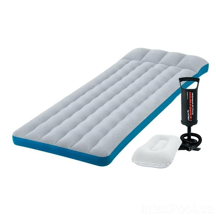 Intex 67998-2 Inflatable mattress 72 x 189 x 20 cm, with a pillow and hand pump. Single 679982