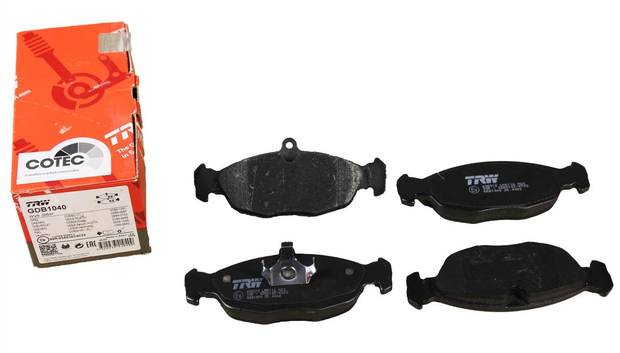 TRW COTEC disc brake pads, set TRW GDB1040
