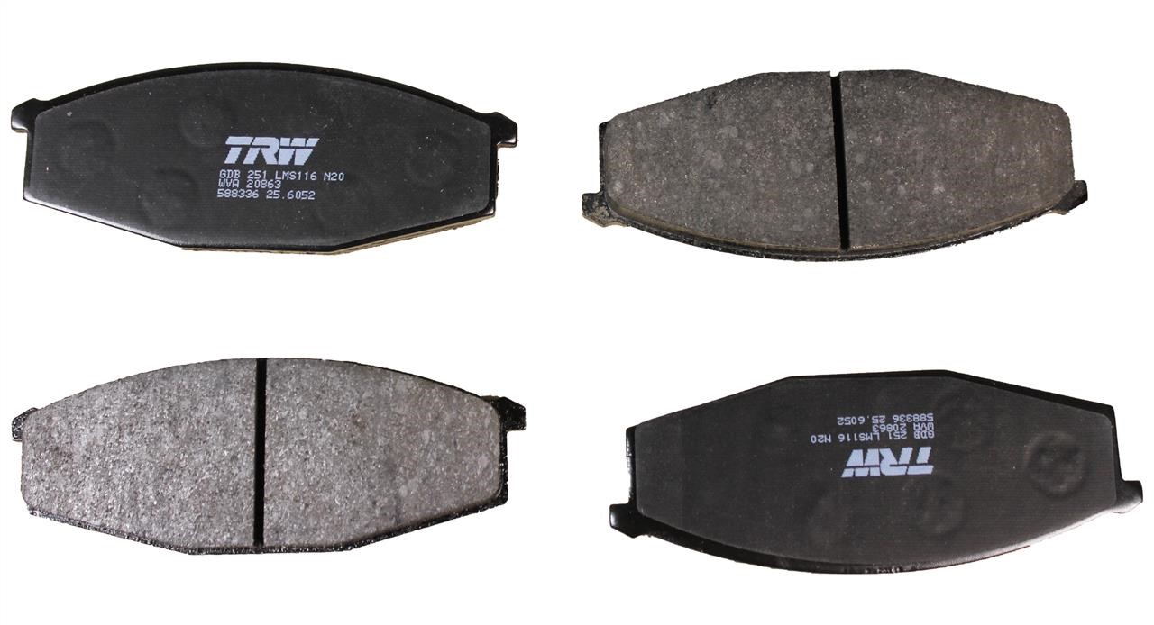 TRW COTEC disc brake pads, set TRW GDB251