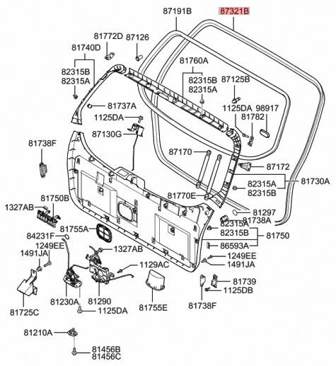 873212E000 Hyundai/Kia Trunk seal