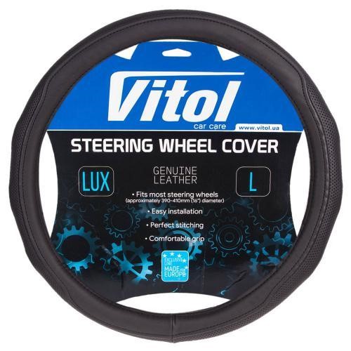 Vitol VLOD-19P009 BK L Steering wheel cover black L (39-41 cm) VLOD19P009BKL