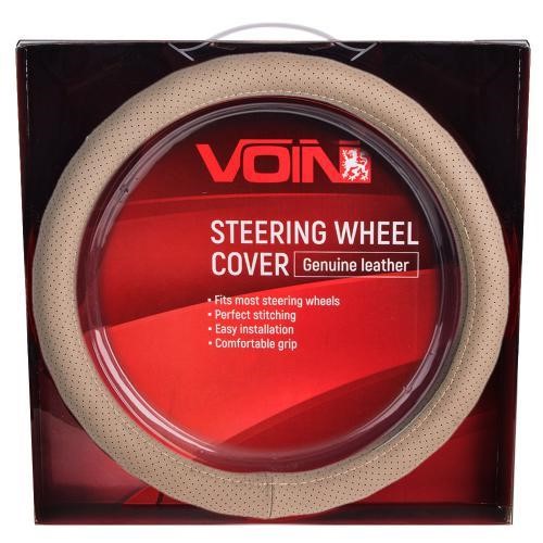 Voin VLOD-L975H BG M Steering wheel cover beige/perforated/one stitch M (37-39 cm) VLODL975HBGM