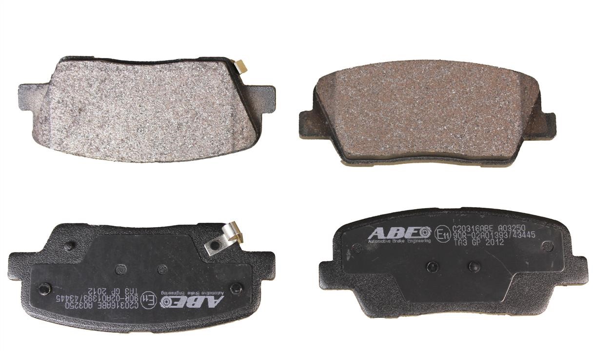 ABE C20316ABE Rear disc brake pads, set C20316ABE