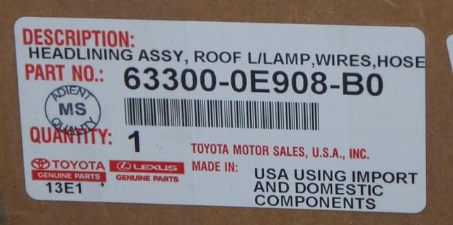 Headlining - roof Toyota 63300-0E908-B0