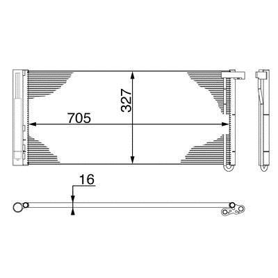 Air con condenser Porsche: AC425000S Mahle/Behr AC Condenser