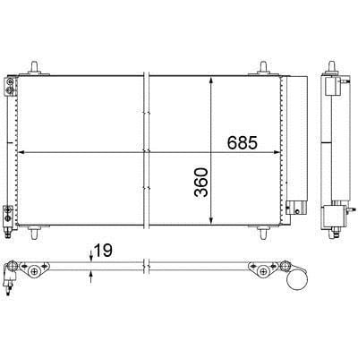 Aircon condenser Peugeot 607: AC592000S Mahle/Behr AC Condenser