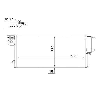 Mahle/Behr AC 103 000S AC Condenser AC103000S AC103000S Mahle/Behr AC Condenser