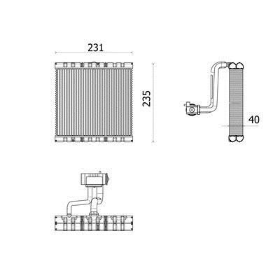 AE166000P Mahle/Behr Air conditioner evaporator