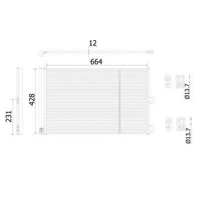 Air conditioner condenser Mercedes GLA-Class: AC911000S Mahle/Behr AC Condenser