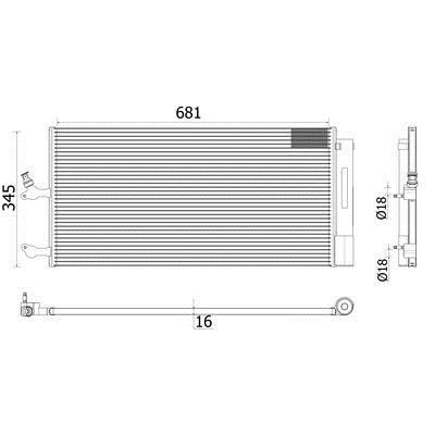 Air con condenser Volvo: AC942000P Mahle/Behr AC Condenser