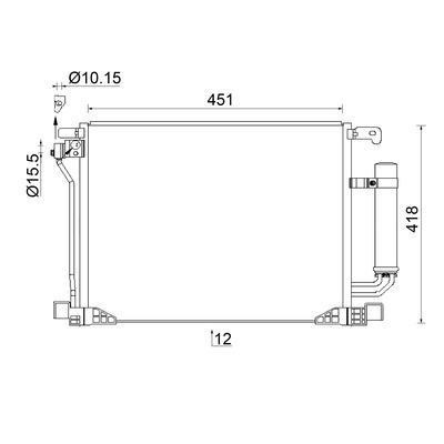 Aircon condenser Nissan Tiida: AC953000S Mahle/Behr AC Condenser