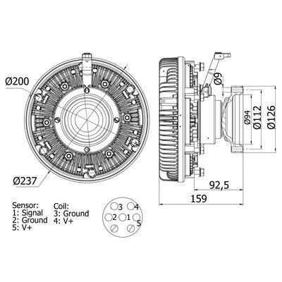 Mahle/Behr CFC 100 000S Viscous coupling assembly CFC100000S CFC100000S Mahle/Behr Viscous coupling assembly