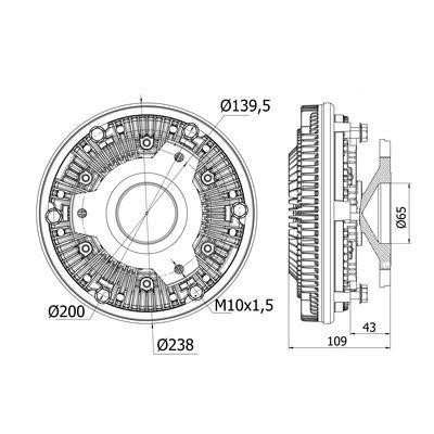 Mahle/Behr CFC 12 000S Viscous coupling assembly CFC12000S CFC12000S Mahle/Behr Viscous coupling assembly