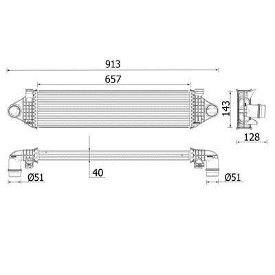 Mahle/Behr CI 551 000P Intercooler, charger CI551000P