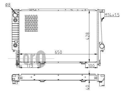 Abakus 004-017-0034-B Radiator, engine cooling 0040170034B